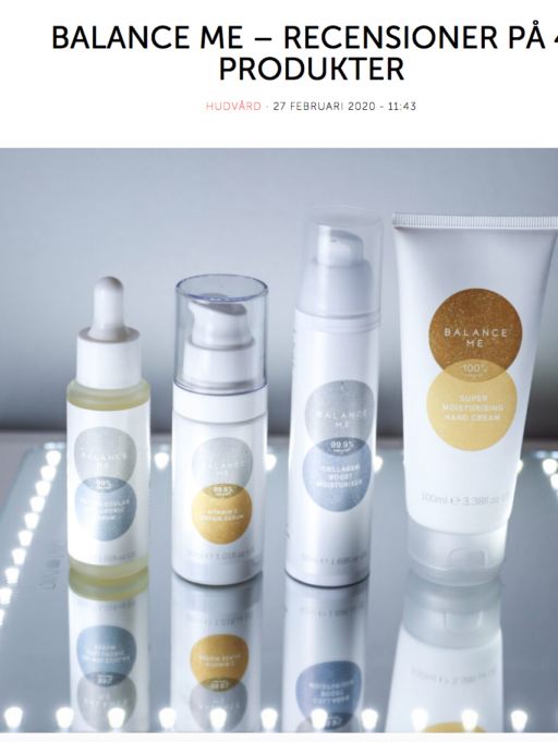 Må Bra – Laila Högfeldt tests Balance Me Skincare